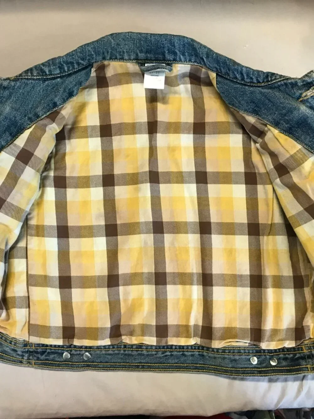 Gymboree denim jean jacket 2t-3t fully lined plaid flannel